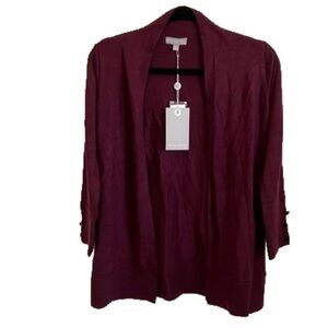 Brand New With Tags Evolution Maroon Open Cardigan XS